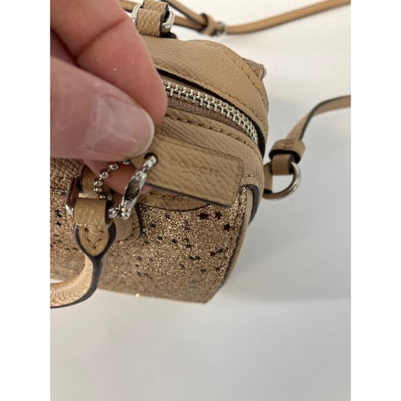 COACH F37747 MICRO GOLD MINI GLITTER BENNETT SATCHEL. STARS - Picture 11 of 16